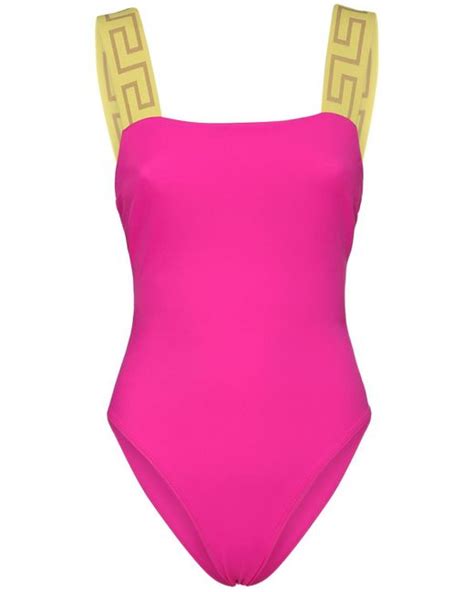 versace bathing suit pink